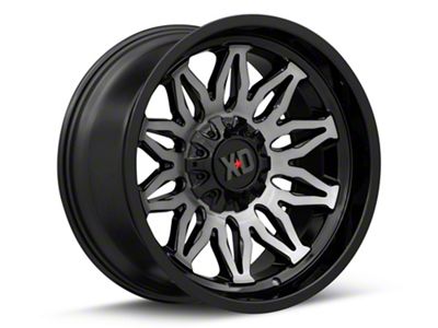 XD Gunner Gloss Black Machined with Gray Tint 6-Lug Wheel; 20x10; -18mm Offset (07-14 Yukon)