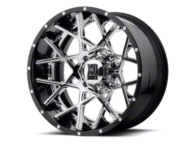 XD Chopstix Chrome Center with Gloss Black Milled Lip 8-Lug Wheel; 20x12; -44mm Offset (08-10 F-250 Super Duty)