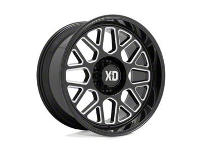 XD Grenade 2 Gloss Black Milled 8-Lug Wheel; 20x10; 12mm Offset (08-10 F-250 Super Duty)