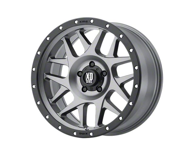 XD Bully Matte Gray with Black Ring 5-Lug Wheel; 20x10; -24mm Offset (09-18 RAM 1500)