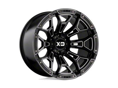 XD Boneyard Gloss Black Milled 8-Lug Wheel; 20x12; -44mm Offset (10-18 RAM 3500 SRW)