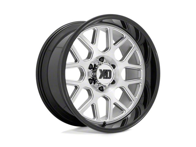 XD Grenade 2 Brushed Milled with Gloss Black Lip 8-Lug Wheel; 20x10; -18mm Offset (10-18 RAM 3500 SRW)