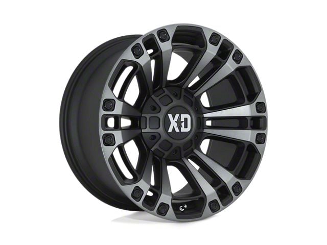 XD Monster 3 Satin Black with Gray Tint 8-Lug Wheel; 20x9; 18mm Offset (10-18 RAM 3500 SRW)
