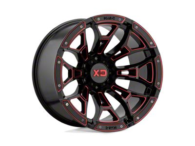 XD Boneyard Gloss Black Milled with Red Tint 8-Lug Wheel; 20x10; -18mm Offset (11-16 F-250 Super Duty)