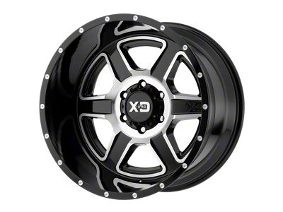 XD Fusion Gloss Black Machined 8-Lug Wheel; 20x12; -44mm Offset (11-16 F-250 Super Duty)