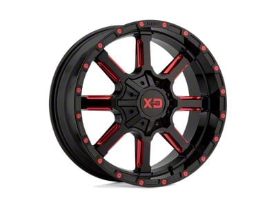 XD Mammoth Gloss Black Milled with Red Tint 8-Lug Wheel; 20x10; -18mm Offset (11-16 F-350 Super Duty SRW)