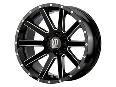 XD Heist Gloss Black Milled 6-Lug Wheel; 20x9; 30mm Offset (14-18 Sierra 1500)