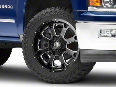 XD Buck 25 Gloss Black Milled 6-Lug Wheel; 22x10; -18mm Offset (14-18 Silverado 1500)