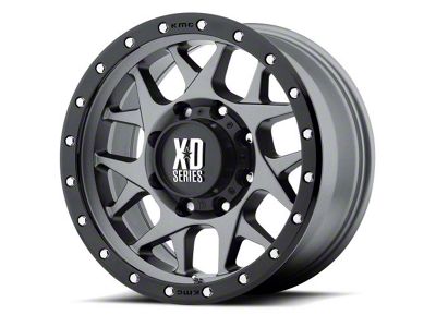 XD Bully Matte Gray with Black Ring 6-Lug Wheel; 18x9; -12mm Offset (14-18 Silverado 1500)