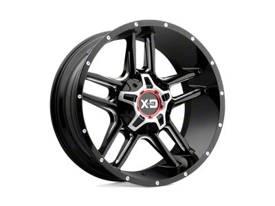 XD Clamp Gloss Black Milled 6-Lug Wheel; 20x9; 18mm Offset (14-18 Silverado 1500)