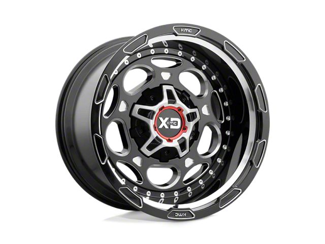 XD Demodog Gloss Black Milled 6-Lug Wheel; 20x9; 18mm Offset (14-18 Silverado 1500)