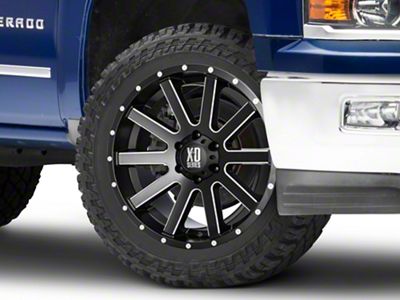 XD Heist Satin Black Milled 6-Lug Wheel; 22x9.5; 15mm Offset (14-18 Silverado 1500)