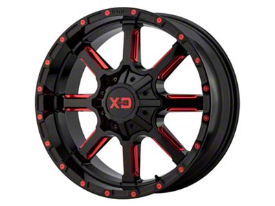 XD Mammoth Gloss Black Milled with Red Tint 6-Lug Wheel; 20x9; 0mm Offset (15-20 F-150)