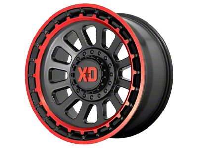 XD Omega Satin Black Machined with Red Tint 8-Lug Wheel; 20x10; -18mm Offset (15-19 Sierra 2500 HD)