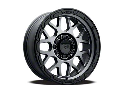 XD Grenade OR Matte Gray with Matte Black Lip Wheel; 17x9; 18mm Offset (15-19 Sierra 3500 HD SRW)