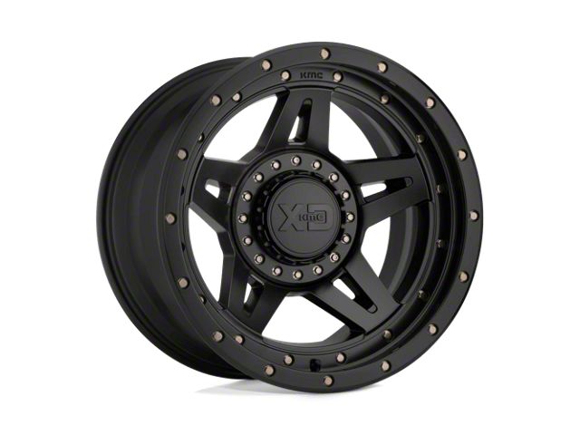 XD Brute Satin Black 8-Lug Wheel; 17x9; -12mm Offset (15-19 Silverado 3500 HD SRW)