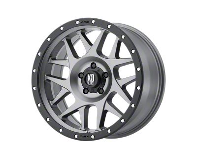 XD Bully Matte Gray with Black Ring 8-Lug Wheel; 20x9; 0mm Offset (15-19 Silverado 3500 HD SRW)