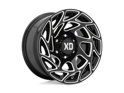 XD Onslaught Gloss Black Milled 8-Lug Wheel; 20x9; 0mm Offset (15-19 Silverado 3500 HD SRW)