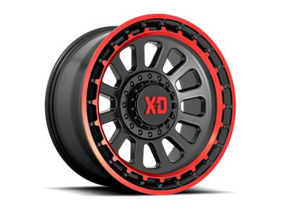 XD Omega Satin Black Machined with Red Tint 6-Lug Wheel; 17x9; -12mm Offset (15-20 Tahoe)