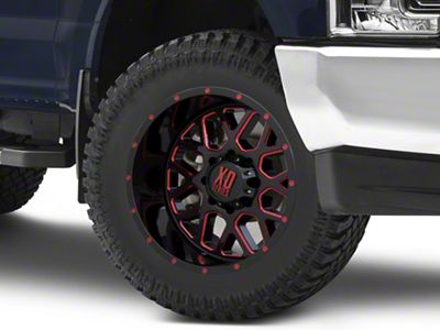 XD Grenade Satin Black Milled with Red Clear Coat 8-Lug Wheel; 20x10; -24mm Offset (17-22 F-250 Super Duty)