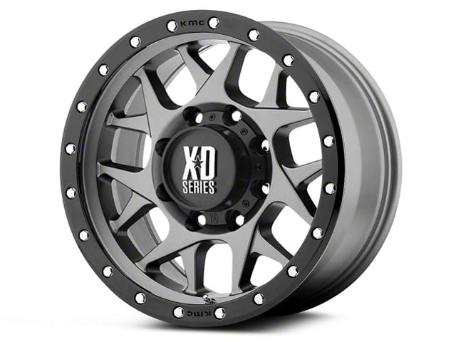 XD Bully Matte Gray with Black Ring 6-Lug Wheel; 20x9; 18mm Offset (99-06 Sierra 1500)