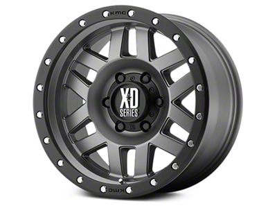 XD Machete Matte Gray with Black Ring 6-Lug Wheel; 18x9; -12mm Offset (99-06 Sierra 1500)