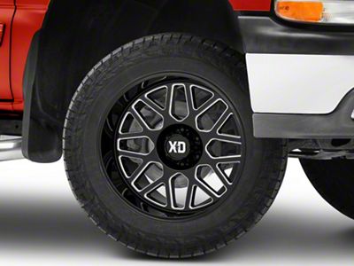 XD Grenade 2 Gloss Black Milled 6-Lug Wheel; 20x9; 18mm Offset (99-06 Silverado 1500)