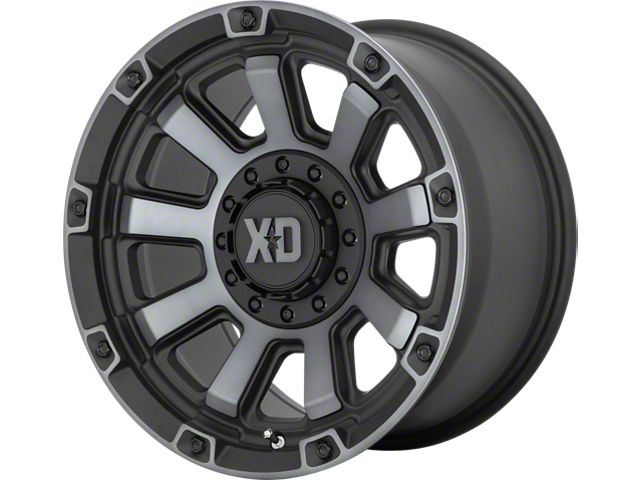 XD Gauntlet Satin Black with Gray Tint 6-Lug Wheel; 20x10; -18mm Offset (19-24 Sierra 1500)