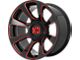 XD Reactor Gloss Black Milled with Red Tint 6-Lug Wheel; 20x9; 0mm Offset (19-24 Sierra 1500)