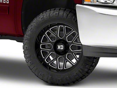 XD Grenade 2 Gloss Black Milled 6-Lug Wheel; 20x9; 0mm Offset (07-13 Silverado 1500)