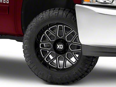 XD Grenade 2 Gloss Black Milled 6-Lug Wheel; 20x9; 18mm Offset (07-13 Silverado 1500)