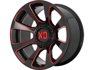 XD Reactor Gloss Black Milled with Red Tint 6-Lug Wheel; 20x10; -18mm Offset (07-13 Silverado 1500)
