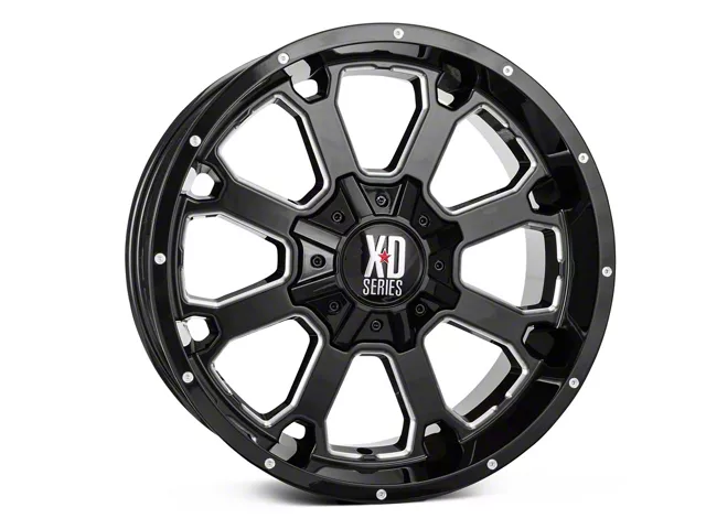 XD Buck 25 Gloss Black Milled 5-Lug Wheel; 20x10; -24mm Offset (09-18 RAM 1500)