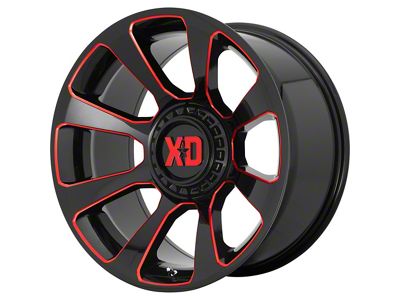 XD Reactor Gloss Black Milled with Red Tint 6-Lug Wheel; 20x10; -18mm Offset (21-25 F-150)
