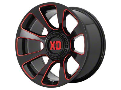 XD Reactor Gloss Black Milled with Red Tint 6-Lug Wheel; 20x9; 18mm Offset (21-24 F-150)