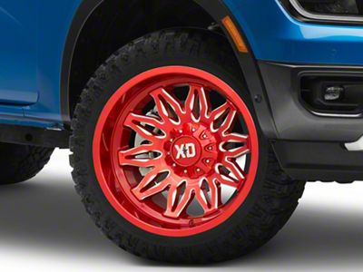 XD Gunner Candy Red Milled 6-Lug Wheel; 20x10; -18mm Offset (24-26 Ranger)
