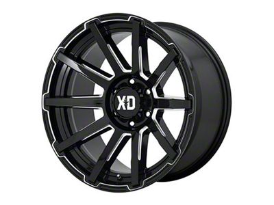 XD Outbreak Gloss Black Milled 6-Lug Wheel; 17x9; 30mm Offset (24-25 Ranger)
