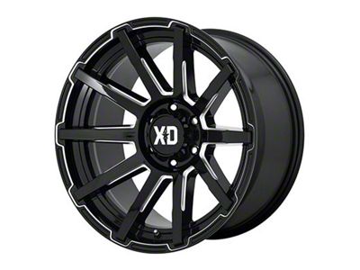 XD Outbreak Gloss Black Milled 6-Lug Wheel; 17x9; 30mm Offset (2024 Ranger)