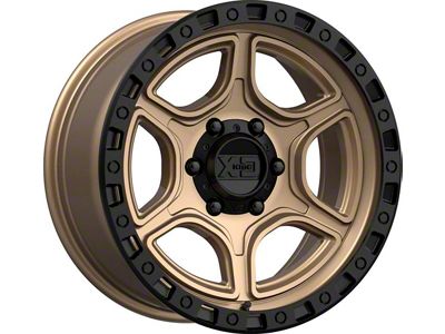 XD Portal Satin Bronze with Satin Black Lip 6-Lug Wheel; 17x9; -12mm Offset (2024 Ranger)