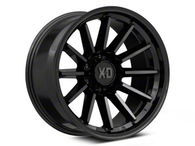 XD XD855 Gloss Black Machined with Gray Tint 6-Lug Wheel; 20x10; -18mm Offset (2024 Ranger)