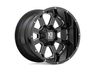 XD Buck 25 Gloss Black Milled 5-Lug Wheel; 20x14; -76mm Offset (94-01 RAM 1500)