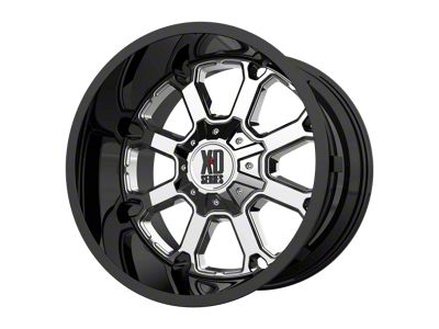 XD Buck 25 PVD Chrome Center with Gloss Black Lip 8-Lug Wheel; 20x12; -44mm Offset (99-07 F-250 Super Duty)