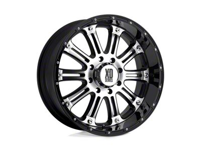 XD Hoss Gloss Black Machined 8-Lug Wheel; 17x9; 18mm Offset (99-07 F-250 Super Duty)
