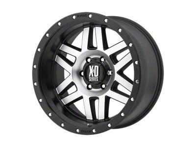 XD Machete Machined Face with Black Ring 8-Lug Wheel; 18x9; -12mm Offset (99-07 F-250 Super Duty)