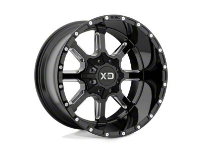 XD Mammoth Gloss Black Milled 8-Lug Wheel; 20x12; -44mm Offset (99-07 F-250 Super Duty)