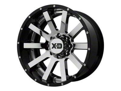XD Heist Chrome Center with Gloss Black Milled Lip 6-Lug Wheel; 22x12; -44mm Offset (99-06 Sierra 1500)