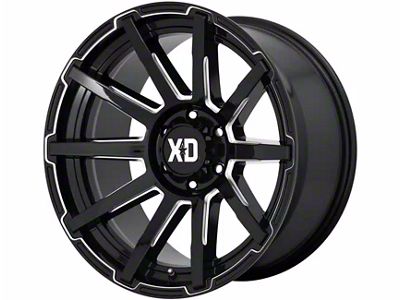 XD Outbreak Gloss Black Milled 6-Lug Wheel; 20x10; 12mm Offset (99-06 Sierra 1500)