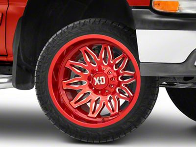 XD Gunner Candy Red Milled 6-Lug Wheel; 22x10; -18mm Offset (99-06 Silverado 1500)