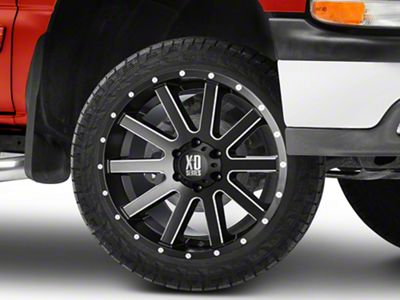 XD Heist Satin Black Milled 6-Lug Wheel; 22x9.5; 15mm Offset (99-06 Silverado 1500)