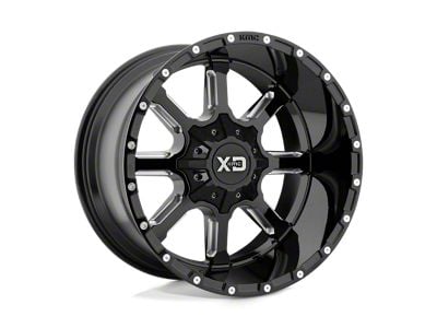 XD Mammoth Gloss Black Milled 6-Lug Wheel; 20x12; -44mm Offset (99-06 Silverado 1500)